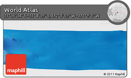 Physical Panoramic Map of the Area around 31° 20' 36" S, 171° 37' 30" W