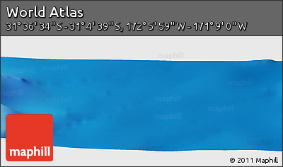 Physical Panoramic Map of the Area around 31° 20' 36" S, 171° 37' 30" W