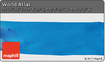 Physical Panoramic Map of the Area around 31° 20' 36" S, 171° 37' 30" W