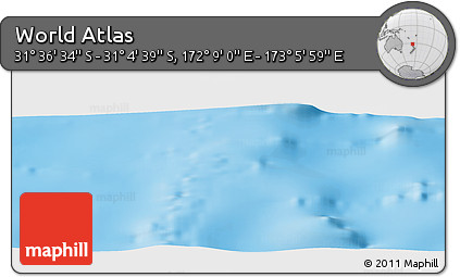 Physical Panoramic Map of the Area around 31° 20' 36" S, 172° 37' 30" E