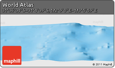 Physical Panoramic Map of the Area around 31° 20' 36" S, 172° 37' 30" E