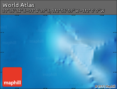 Physical Map of the Area around 31° 20' 36" S, 172° 28' 29" W