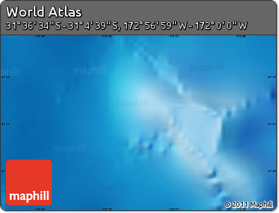 Physical Map of the Area around 31° 20' 36" S, 172° 28' 29" W