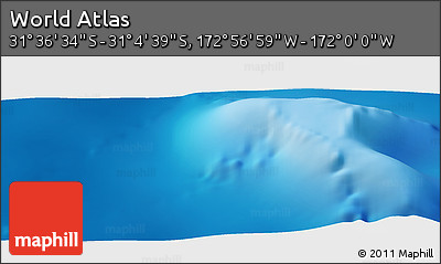 Physical Panoramic Map of the Area around 31° 20' 36" S, 172° 28' 29" W