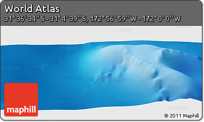 Physical Panoramic Map of the Area around 31° 20' 36" S, 172° 28' 29" W