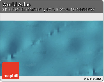 Satellite 3D Map of the Area around 31° 20' 36" S, 173° 19' 29" W
