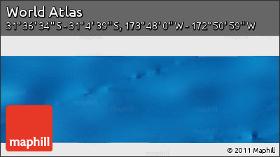 Physical Panoramic Map of the Area around 31° 20' 36" S, 173° 19' 29" W