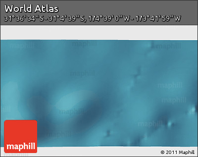 Satellite 3D Map of the Area around 31° 20' 36" S, 174° 10' 30" W