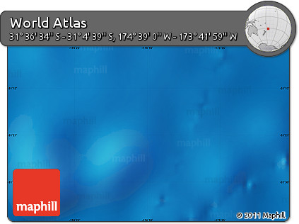Physical Map of the Area around 31° 20' 36" S, 174° 10' 30" W