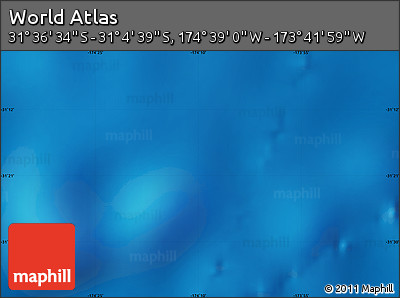 Physical Map of the Area around 31° 20' 36" S, 174° 10' 30" W