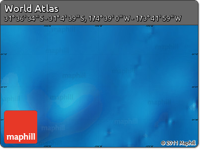 Physical Map of the Area around 31° 20' 36" S, 174° 10' 30" W