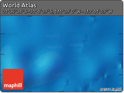 Shaded Relief Map of the Area around 31° 20' 36" S, 174° 10' 30" W