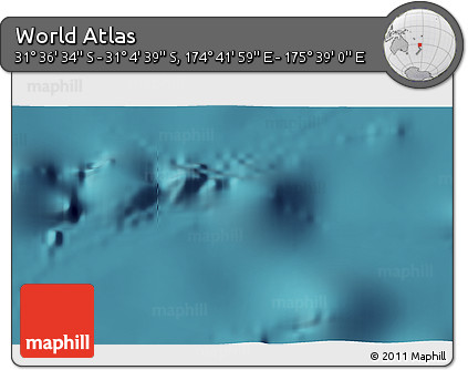 Satellite 3D Map of the Area around 31° 20' 36" S, 175° 10' 30" E