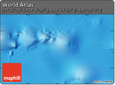 Physical Map of the Area around 31° 20' 36" S, 175° 10' 30" E