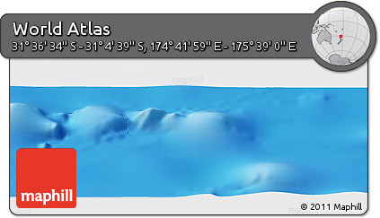 Physical Panoramic Map of the Area around 31° 20' 36" S, 175° 10' 30" E