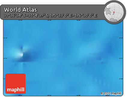Physical Map of the Area around 31° 20' 36" S, 176° 1' 30" E