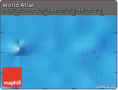 Physical Map of the Area around 31° 20' 36" S, 176° 1' 30" E