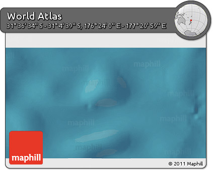 Satellite 3D Map of the Area around 31° 20' 36" S, 176° 52' 30" E