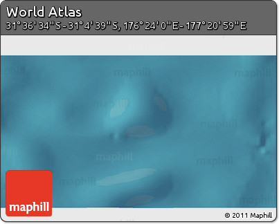 Satellite 3D Map of the Area around 31° 20' 36" S, 176° 52' 30" E