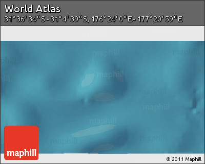 Satellite 3D Map of the Area around 31° 20' 36" S, 176° 52' 30" E