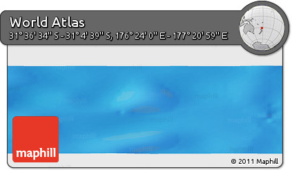 Physical Panoramic Map of the Area around 31° 20' 36" S, 176° 52' 30" E