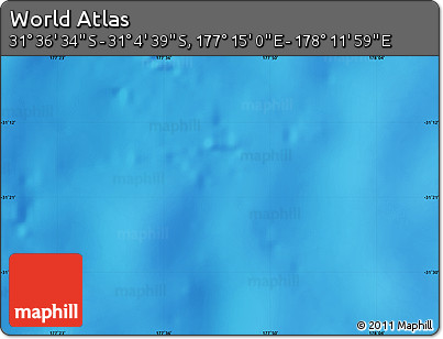 Physical Map of the Area around 31° 20' 36" S, 177° 43' 29" E