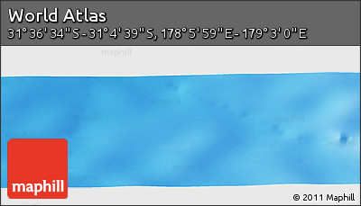 Physical Panoramic Map of the Area around 31° 20' 36" S, 178° 34' 29" E