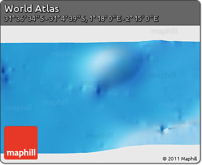 Shaded Relief 3D Map of the Area around 31° 20' 36" S, 1° 46' 29" E