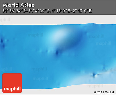 Shaded Relief 3D Map of the Area around 31° 20' 36" S, 1° 46' 29" E