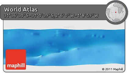 Physical Panoramic Map of the Area around 31° 20' 36" S, 1° 37' 30" W