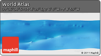 Physical Panoramic Map of the Area around 31° 20' 36" S, 1° 37' 30" W
