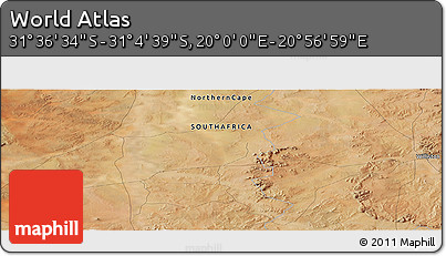 Satellite Panoramic Map of the Area around 31° 20' 36" S, 20° 28' 30" E