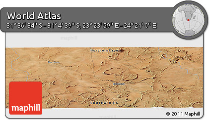 Satellite Panoramic Map of the Area around 31° 20' 36" S, 23° 52' 30" E