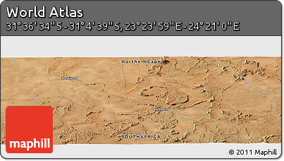 Satellite Panoramic Map of the Area around 31° 20' 36" S, 23° 52' 30" E