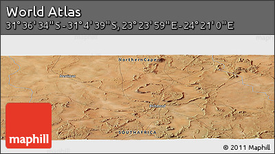Satellite Panoramic Map of the Area around 31° 20' 36" S, 23° 52' 30" E