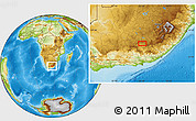 Physical Location Map of the area around 31° 20' 36" S, 25° 34' 30" E