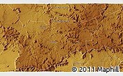 Physical 3D Map of the area around 31° 20' 36" S, 26° 25' 29" E