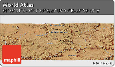 Satellite Panoramic Map of the Area around 31° 20' 36" S, 26° 25' 29" E