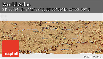 Satellite Panoramic Map of the Area around 31° 20' 36" S, 26° 25' 29" E