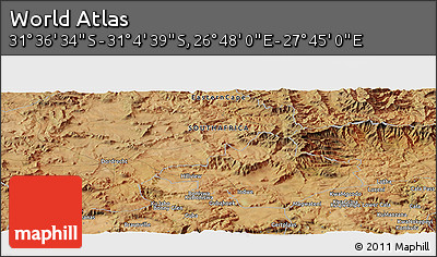 Satellite Panoramic Map of the Area around 31° 20' 36" S, 27° 16' 29" E