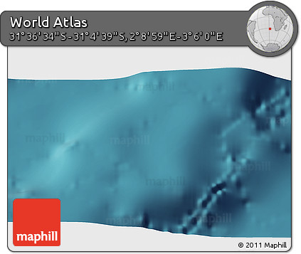 Satellite 3D Map of the Area around 31° 20' 36" S, 2° 37' 30" E