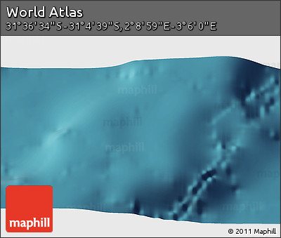 Satellite 3D Map of the Area around 31° 20' 36" S, 2° 37' 30" E