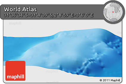 Physical Panoramic Map of the Area around 31° 20' 36" S, 2° 37' 30" E