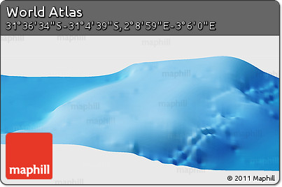 Physical Panoramic Map of the Area around 31° 20' 36" S, 2° 37' 30" E