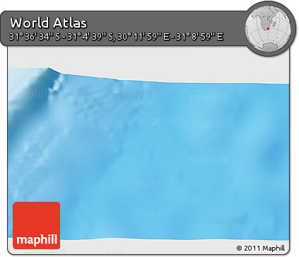 Shaded Relief 3D Map of the Area around 31° 20' 36" S, 30° 40' 29" E