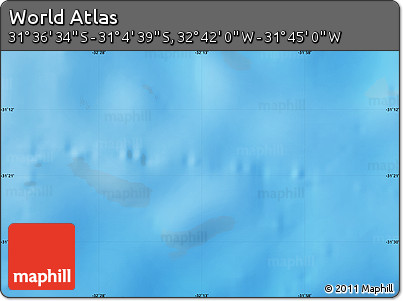 Shaded Relief Map of the Area around 31° 20' 36" S, 32° 13' 30" W