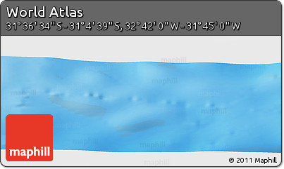 Shaded Relief Panoramic Map of the Area around 31° 20' 36" S, 32° 13' 30" W