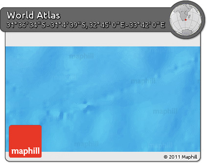 Shaded Relief 3D Map of the Area around 31° 20' 36" S, 33° 13' 30" E