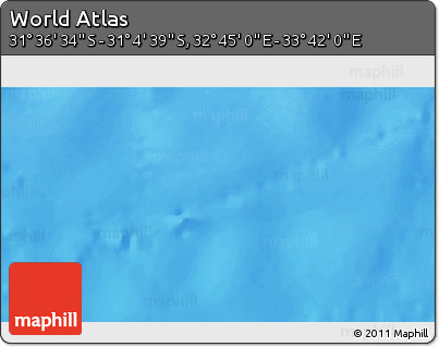 Shaded Relief 3D Map of the Area around 31° 20' 36" S, 33° 13' 30" E