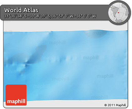Physical 3D Map of the Area around 31° 20' 36" S, 36° 28' 30" W